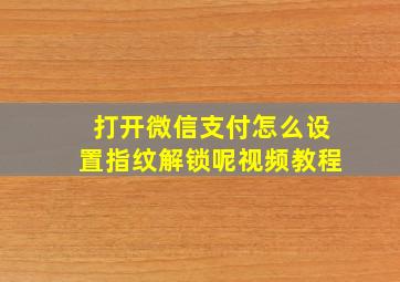 打开微信支付怎么设置指纹解锁呢视频教程