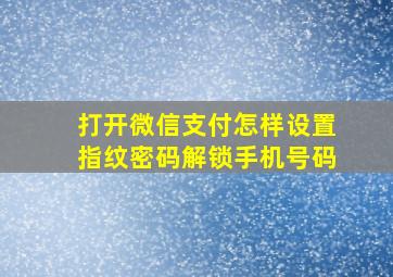 打开微信支付怎样设置指纹密码解锁手机号码