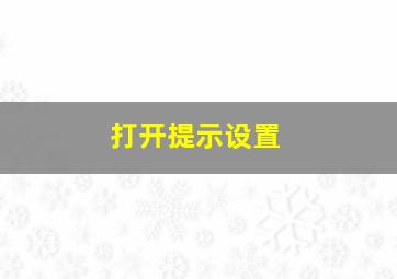 打开提示设置