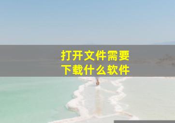 打开文件需要下载什么软件