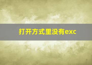 打开方式里没有exc