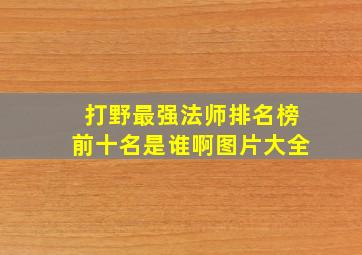 打野最强法师排名榜前十名是谁啊图片大全