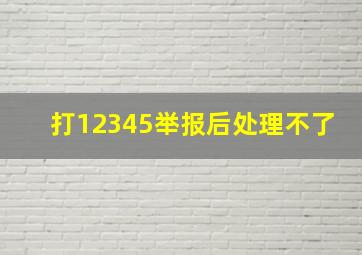 打12345举报后处理不了