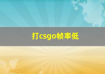 打csgo帧率低