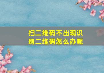 扫二维码不出现识别二维码怎么办呢