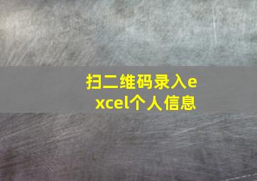 扫二维码录入excel个人信息