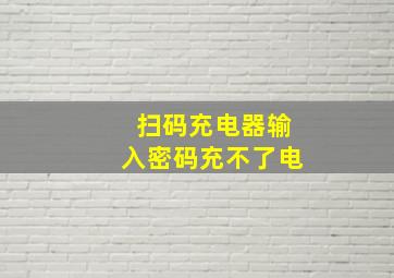 扫码充电器输入密码充不了电