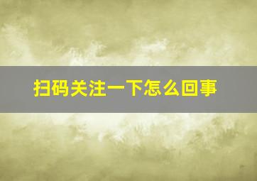 扫码关注一下怎么回事