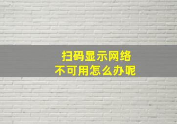 扫码显示网络不可用怎么办呢