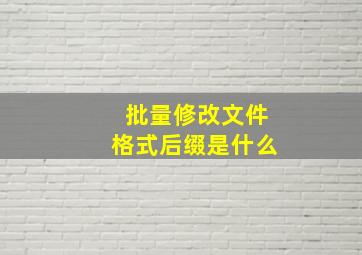 批量修改文件格式后缀是什么