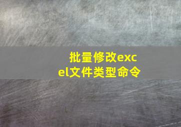 批量修改excel文件类型命令