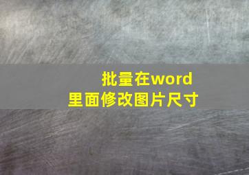 批量在word里面修改图片尺寸