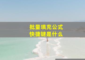 批量填充公式快捷键是什么