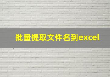 批量提取文件名到excel