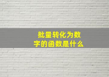 批量转化为数字的函数是什么