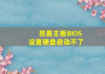 技嘉主板BIOS设置硬盘启动不了