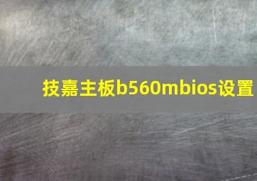 技嘉主板b560mbios设置