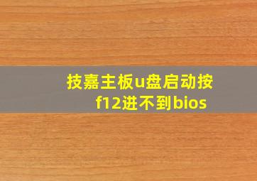 技嘉主板u盘启动按f12进不到bios