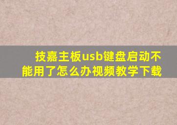 技嘉主板usb键盘启动不能用了怎么办视频教学下载