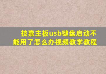 技嘉主板usb键盘启动不能用了怎么办视频教学教程