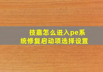 技嘉怎么进入pe系统修复启动项选择设置