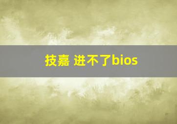 技嘉 进不了bios