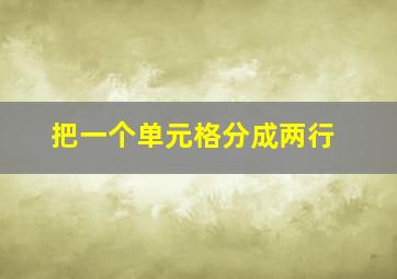 把一个单元格分成两行