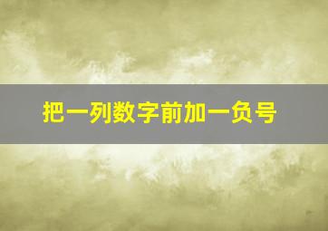 把一列数字前加一负号