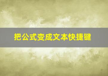 把公式变成文本快捷键