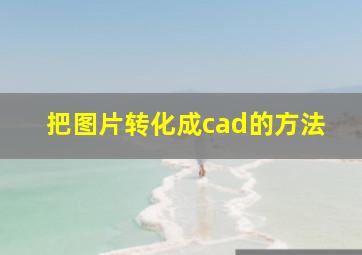 把图片转化成cad的方法