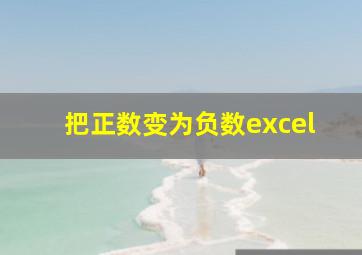 把正数变为负数excel