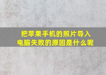 把苹果手机的照片导入电脑失败的原因是什么呢