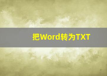 把Word转为TXT