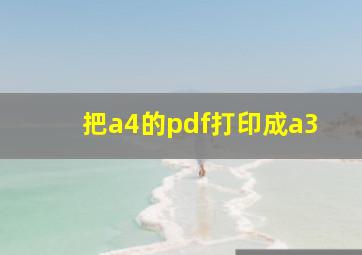 把a4的pdf打印成a3