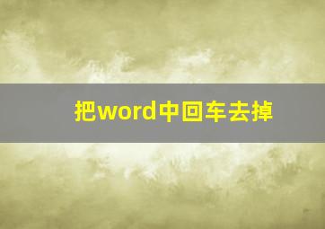 把word中回车去掉