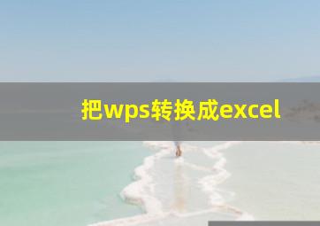 把wps转换成excel