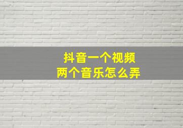 抖音一个视频两个音乐怎么弄