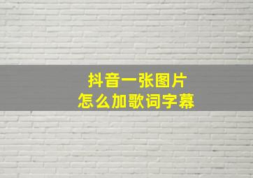 抖音一张图片怎么加歌词字幕