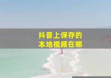 抖音上保存的本地视频在哪