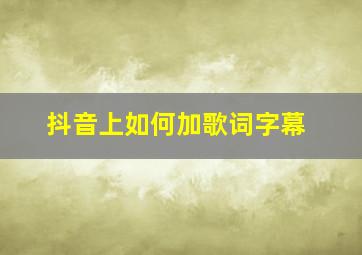 抖音上如何加歌词字幕