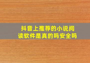 抖音上推荐的小说阅读软件是真的吗安全吗