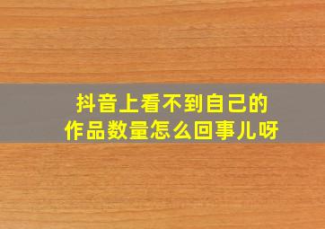 抖音上看不到自己的作品数量怎么回事儿呀