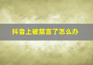 抖音上被禁言了怎么办