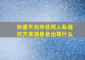 抖音不允许任何人私信对方发消息会出现什么