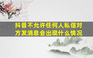 抖音不允许任何人私信对方发消息会出现什么情况