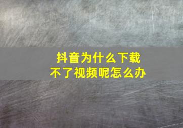 抖音为什么下载不了视频呢怎么办