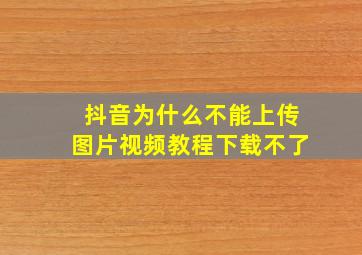 抖音为什么不能上传图片视频教程下载不了