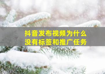 抖音发布视频为什么没有标签和推广任务