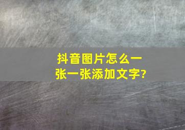 抖音图片怎么一张一张添加文字?