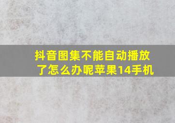 抖音图集不能自动播放了怎么办呢苹果14手机